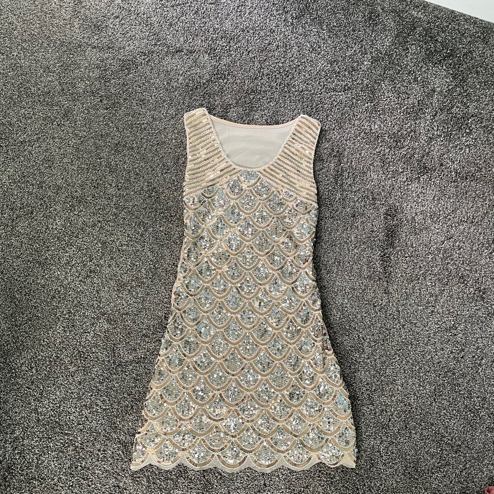 Sequin double lined midi dress